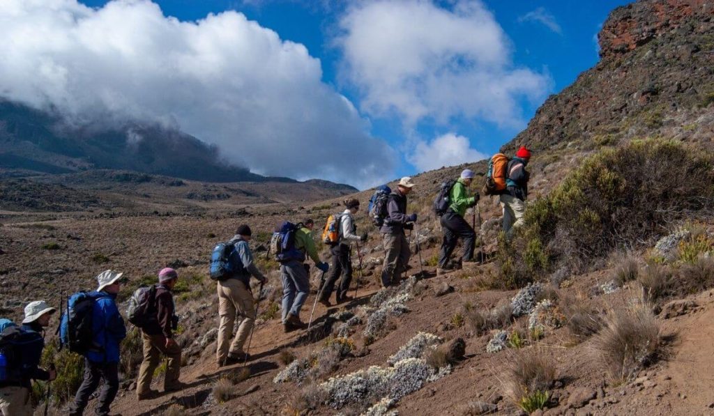 Trekking on a group trip