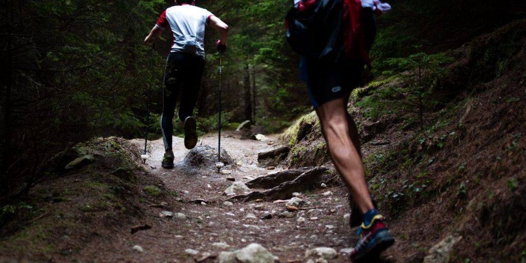 trail running with hiking poles